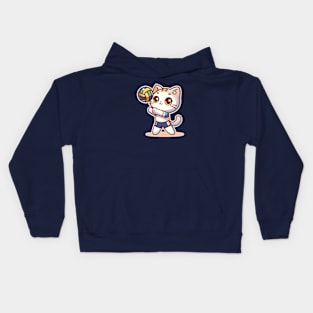 Cute Kitty Volleyball Player Kids Hoodie